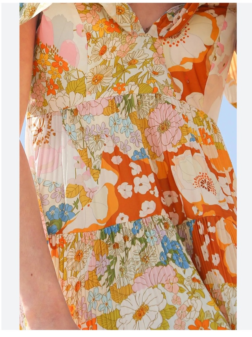 Beulah Style Melody Floral Print Tiered Ruffle Pleated Midi Dress Small $231 - Picture 6 of 15